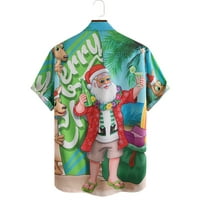 Коледа мъжки ризи Санта печатни ризи За Мъже празник празник върхове къс ръкав косплей дрехи блуза Нова Година
