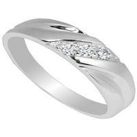 Дамски 10к Бяло Злато красива сватбена халка пръстен с ясни кръг 4-10