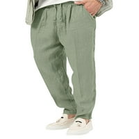 Tenmi мъжки дъна с висока талия летни панталони плътни цветни панталони Леки празнични зелени