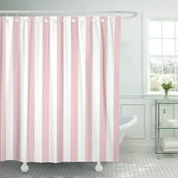 Резюме Класически розово -бяла ивица графична модерна стара завеса за душ