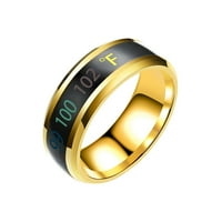Feledorashia Rings for Women Mather's Day Gifts Мода физическа интелигентна температура двойка пръстен на настроение Дисплей магия