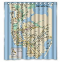 Ганма Ню Йорк Сити Подземна Тръба Метро Карта Душ Завеса Полиестерен Плат Баня Душ Завеса