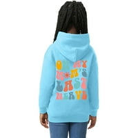 Качулки за Тийн Момичета Последен нерв печат дълъг ръкав пуловер риза за малко дете