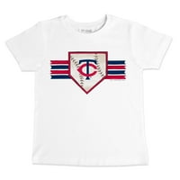 Toddler Tiny Turnip White Minnesota Twins Base Stripe тениска