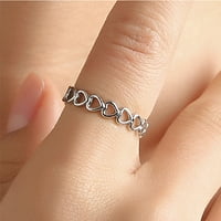 Lroplie пръстени за жени Момичета изрязват сърца пръст Регулируем отворен регулируем ден на Свети Валентин Представете подаръци за пръстени