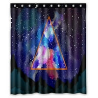 Mystic Galaxy View през астралната триъгълна завеса за душ и куки за домашен декор