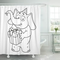 Сива годишнина Голяма колекция Карикатурни герои на слонове декор за баня за баня за душ завеса