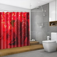 Декор на стаята Свети Валентин завеса за душ, декорация на баня с червена роза, романтична тъкан комплект с кука
