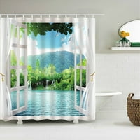 3D душ завеси Зелени растения Цветя баня завеса с куки водоустойчива декорация 180x полиестер плат на банята баня екран