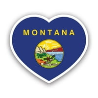 Стикер за сърдечен стикер в Монтана - самозалепващ винил - устойчив на атмосферни влияния - Произведено в САЩ - Mt Love Hearts Pride Essied Born местен местен