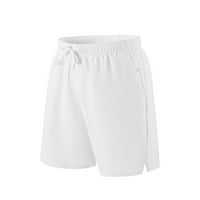 Miluxas Clearance спортни шорти панталони за плюс мъже, мъжки разхлабени директни плажни средни удобни панталони спортни пет точки панталони бяло 8