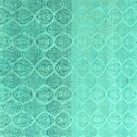 Ahgly Company Indoor Rectangle Abstract Turquoise Blue Modern Area Rugs, 6 '9'