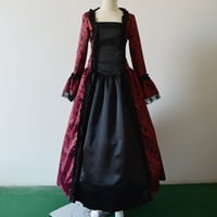 Рокли рокли есенни топки готически флорални рокли за печат жени зима ретро женска рокля лилаво xxxxxl