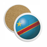 Congo National Flag Soccer Football Coaster Cup Cup Mug Taillettop Protection Autrober Stone