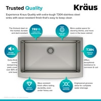 Kraus Standard Pro Gauge Единична купа от неръждаема стомана селска къща кухненска мивка с предпазител на отпадъци непрекъснато изхвърляне на боклук