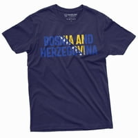 Тениска на Босна и Херцеговина Застава Босне I Херцеговин Флаг герб Мъжки тениска